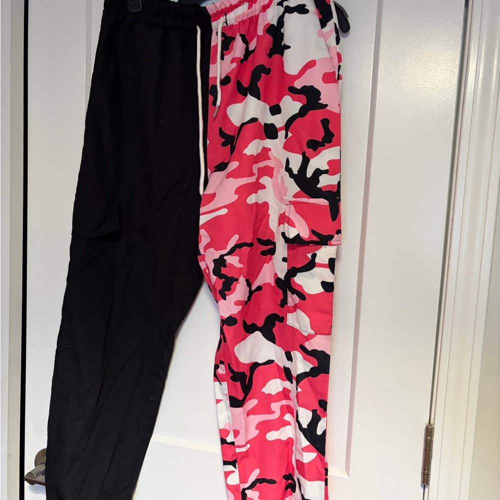 Black and Pink Camo Joggers